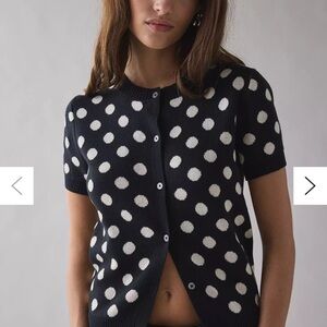 Urban Outfitters Black and White Polka Dot Cardigan